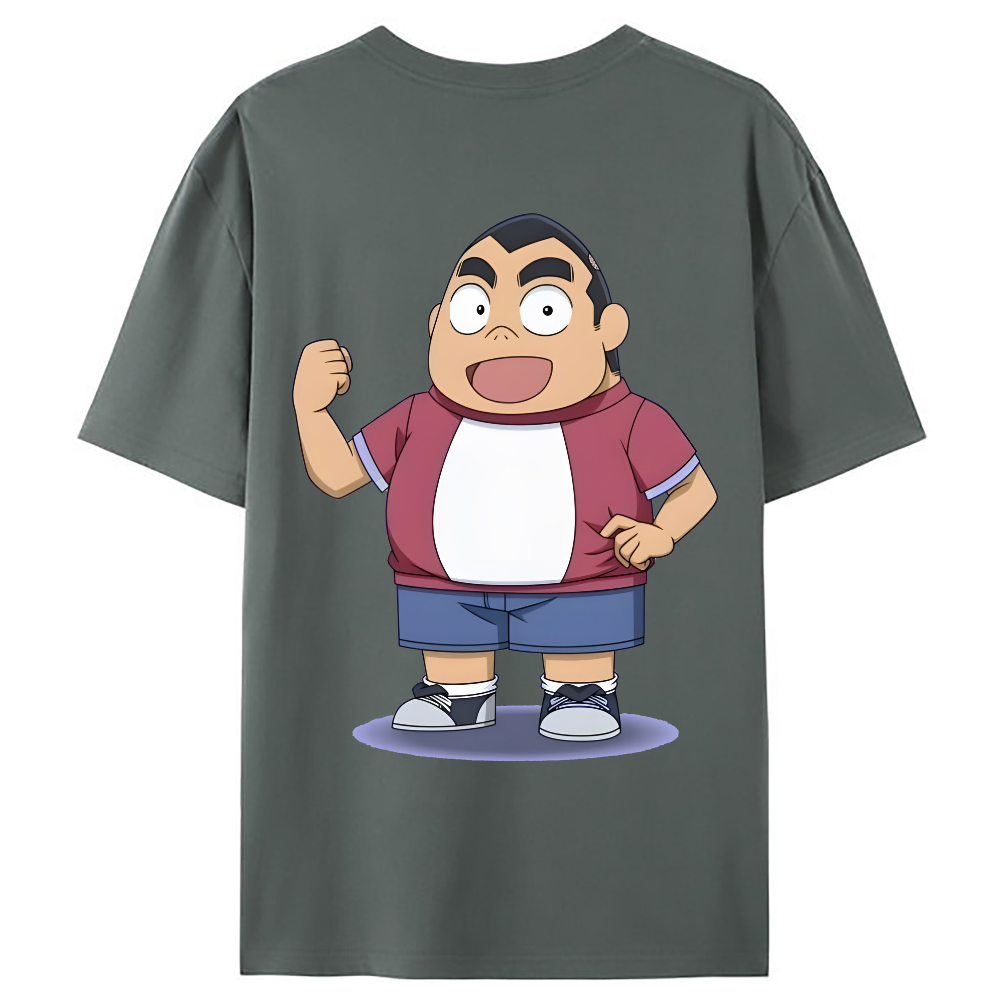 （画像用） 名探偵コナン 小嶋 元太 こじま げんた Detective Conan Kojima Genta 綿100％ メンズ半袖Tシャツ（バックプリント） 通気性